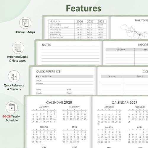  2026 Pocket Weekly Planner for Purse 3.5" x 6" - 12 Month 3.5"x6" Sage Green