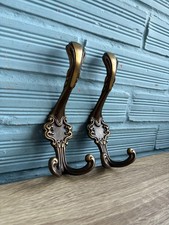 Vintage Pair of Coat Hanger Hook Mid Century Hat Rack Metal Design Space Age
