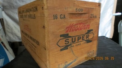 Western Super Shotgun 16 GA. Small Arms Wood Crate Box