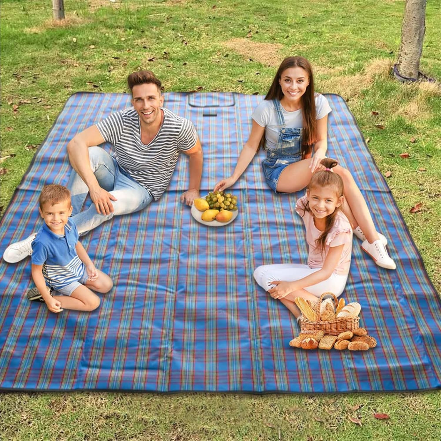 Extra Large Tartan Picnic Blanket 200x147cm Waterproof Outdoor Camping Beach - Image 4