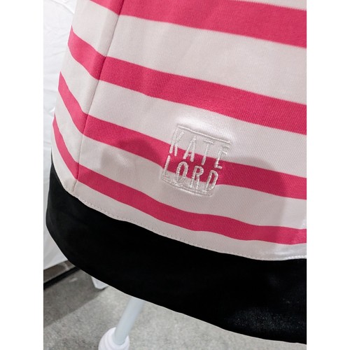 Kate Lord Women's Size Small Performance Sleeveless Polo Golf Shirt Pink Striped - Picture 3 of 14