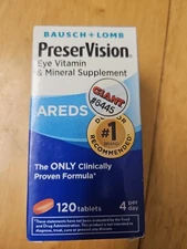 EXPIRED 2019 Bausch + Lomb PreserVision AREDS 120 Tablets New Sealed EXPIRED 