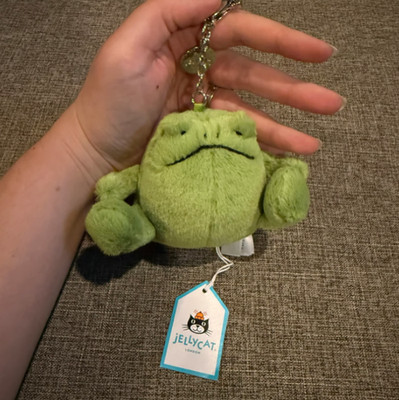Rare Jellycat Ricky Rain Frog Plush Keychain Bag Charm NWT 2026