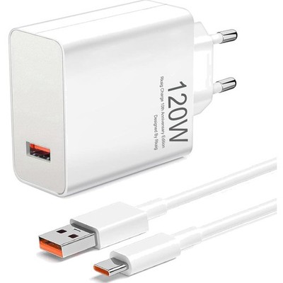 Ladegerät 120W, Schnellladegerät, USB Power, Xiaomi, Redmi, Typ C, 2M