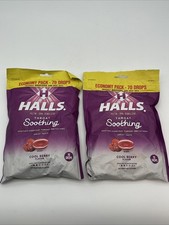 2PK Halls ECONOMY Pack COOL BERRY Throat Soothing 70 Cough Drops - NEW