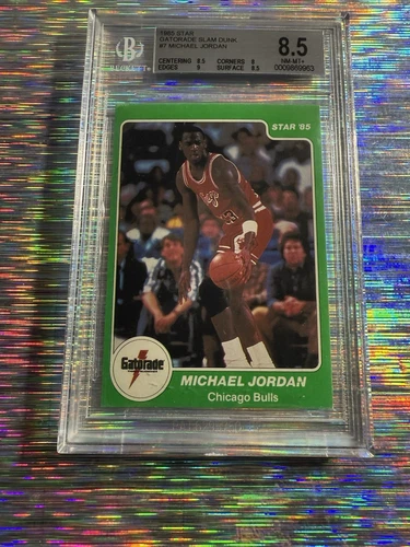 Michael Jordan 1985 Star Gatorade Slam Dunk #1 Rookie BGS 8.5 🔥💎🏁