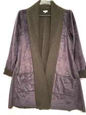 LOGO Reversible Polar Fleece Coat Jacket Wrap Steel Gray & Green Size Medium EUC