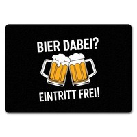 Bier Dabei? Eintritt Frei! FußMatte In 35X50 Cm Ohne Rand Mit Prostenden