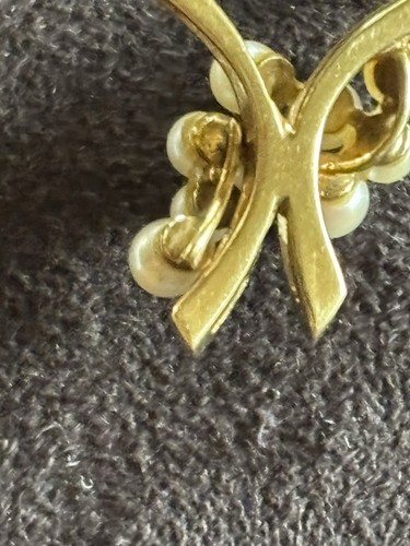 Damen Collier 585 gelb gold mit Perlen Und Diamantsplittern - Bild 8 von 9