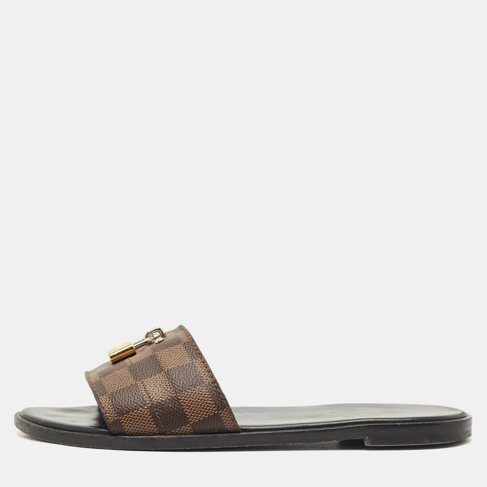 LOUIS VUITTON（LV） Sandali Louis Vuitton Marrone Monogram Tela Chiusura It Slides Taglia 38