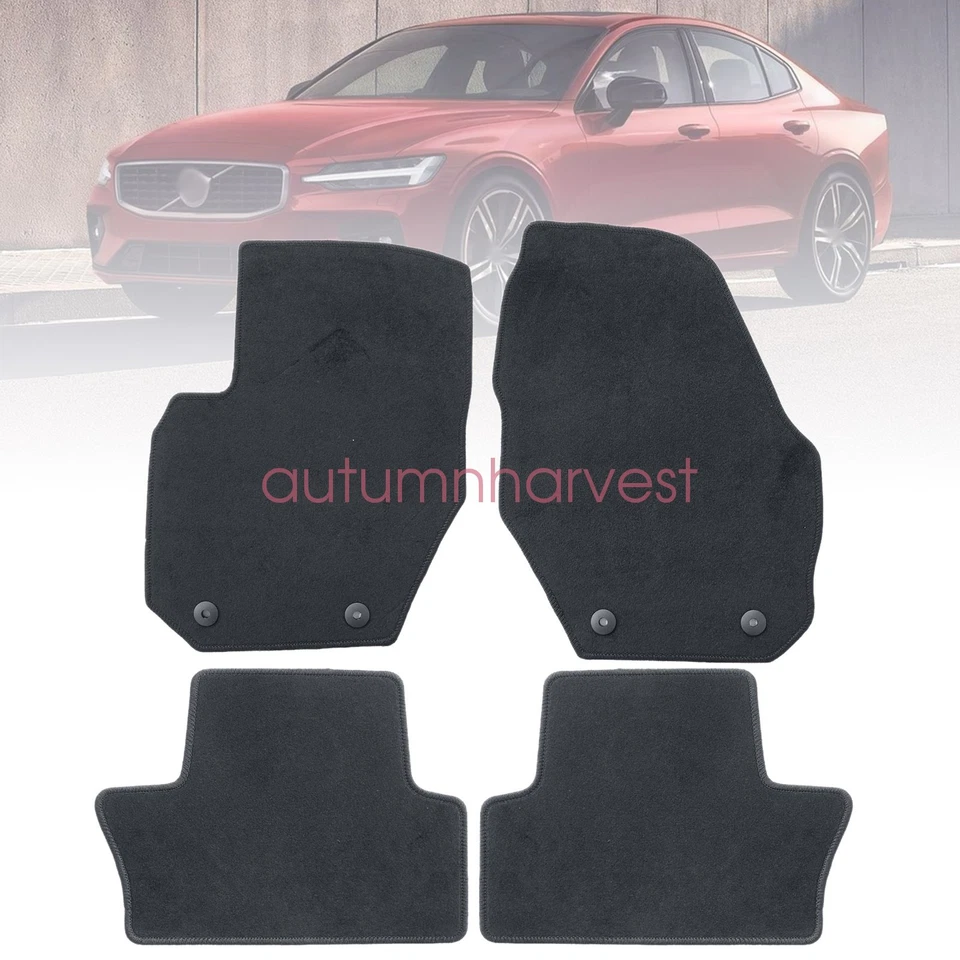 4X For Volvo S60 V60 2011-2018 Front & Rear Floor Mats Carpet Replacement Velour - Image 2 of 4
