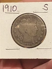 1910 S Barber Half Dollar 90% Silver 50 Cent NICE SCARCE US OLD RARE Coin!