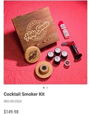 Brand New Solid Oak Cocktail Smoker Box Set Gift Bundle