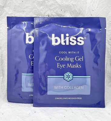 X2 Bliss Cool With It Cooling Gel Under Eye Masks With Collagen 2 Pack 4 Patches