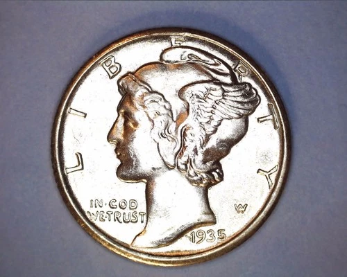 1935-D  Mercury Head Silver Dime  CH/BU  **330-6