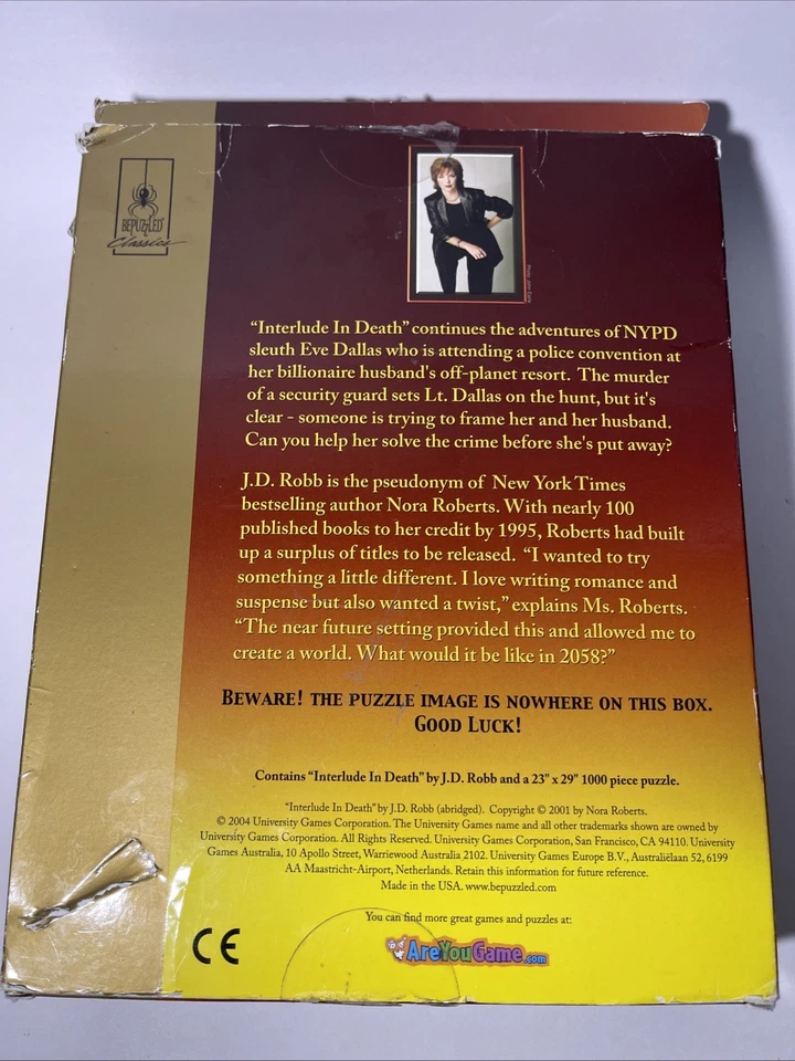 Rompecabezas misterioso JD Robb 1000 piezas rompecabezas interludio en la muerte 2004 Foto 2 de 4