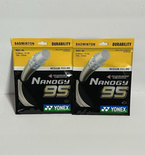 NEW - 2 Packs Yonex Nanogy 95 Silver Gray Medium Badminton String 0.69 mm 33 FT