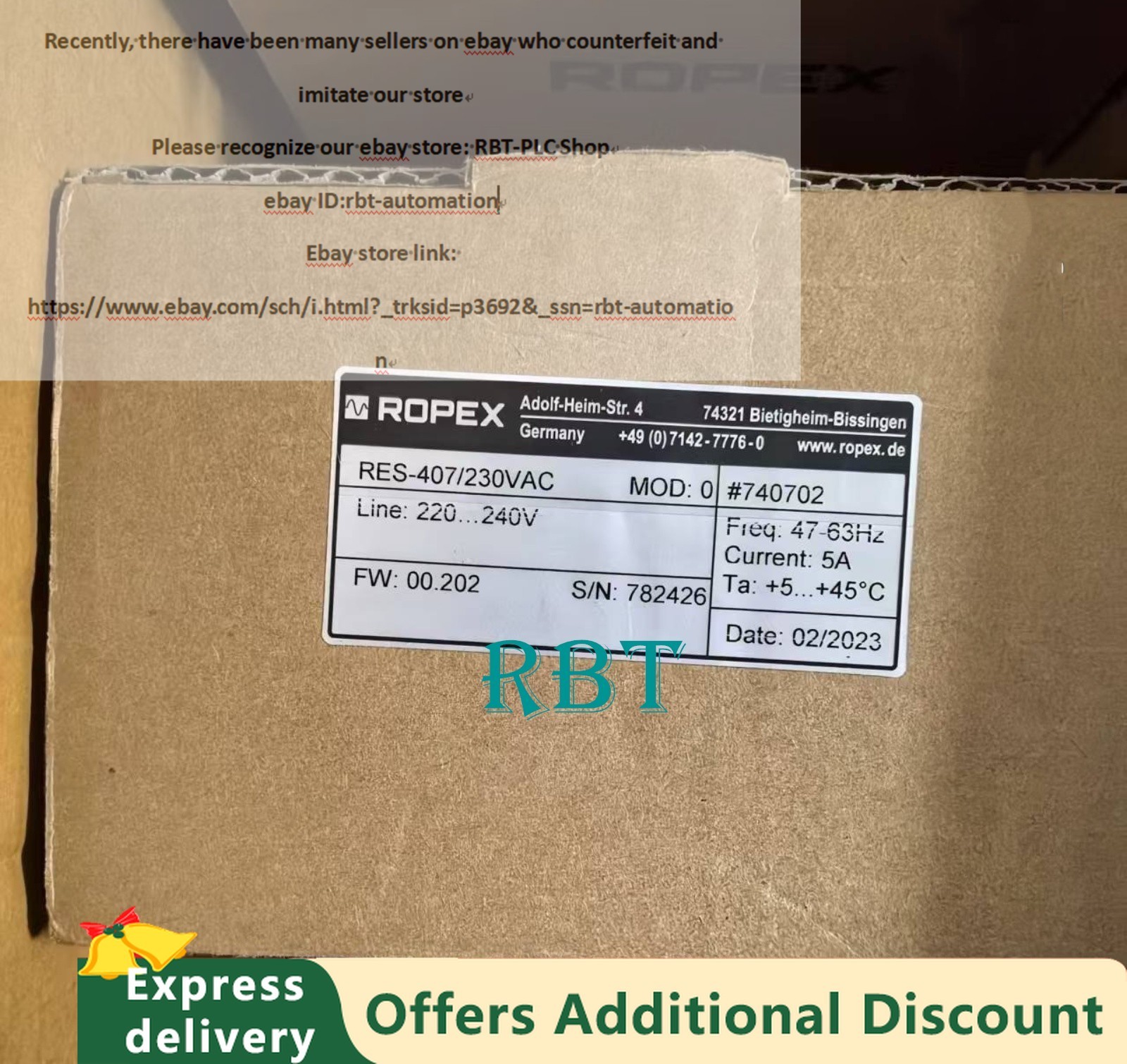 RES-407/230VAC Temperature controller Brand new delivery DHL