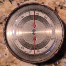 3¾" Vintage Taylor Temperature & Humidity Gauge Weather Station Works!