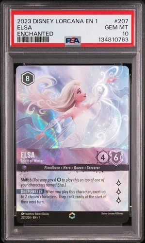 ENCHANTED Elsa Spirit of Winter Disney Lorcana 2023 The First Chapter 207 PSA 10