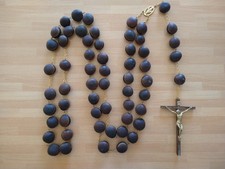 ROSARIO DA PARETE 160CM GRANI MUCUNA URENS / OCCHIO DI BUE / MEDAGLIA MIRACOLOSA