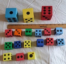 Foam Dice 1.5" 15 Count 2.5" 3 Count Games Math Teaching