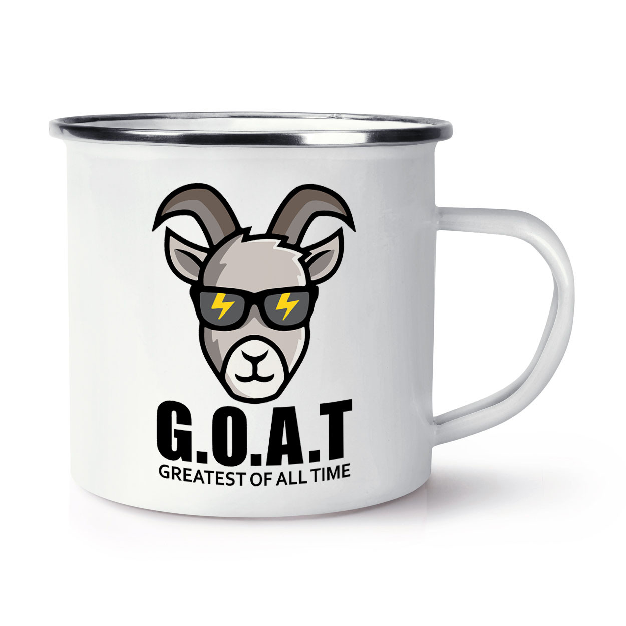 GOAT Greatest Of All Time Enamel Mug Cup Fathers Day Worlds Best Dad Awesome