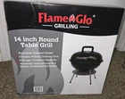 Flame Glo 14" Round Portable Charcoal Grill – Compact BBQ Camping Table Grill