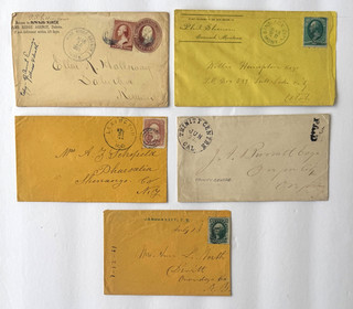 Lotto di (5) antiche buste affrancate pagate SOLO fine 1800;A609