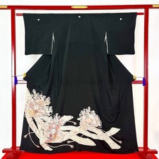 Japanese Kimono 'TOMESODE' Silk/Pink/Flower/Traditional/Luxury/Length:160cm N770