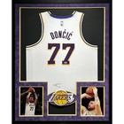 Luka Doncic Framed Signed White Jersey PSA/DNA Autographed Lakers LA
