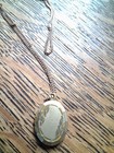 vintage one inch 12kgf oval etched locket and necklace — photo 2