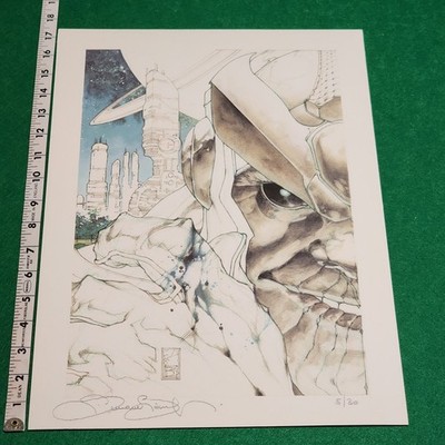 Simone Bianchi Thanos Signed Limited Edition 5/30 Art Print Marvel Comic 17x12