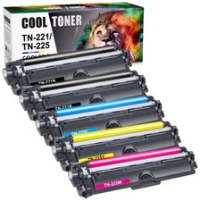5 Pack TN221 TN225 Color Toner For Brother MFC-9130CW, MFC-9330CDW, MFC-9340CDW