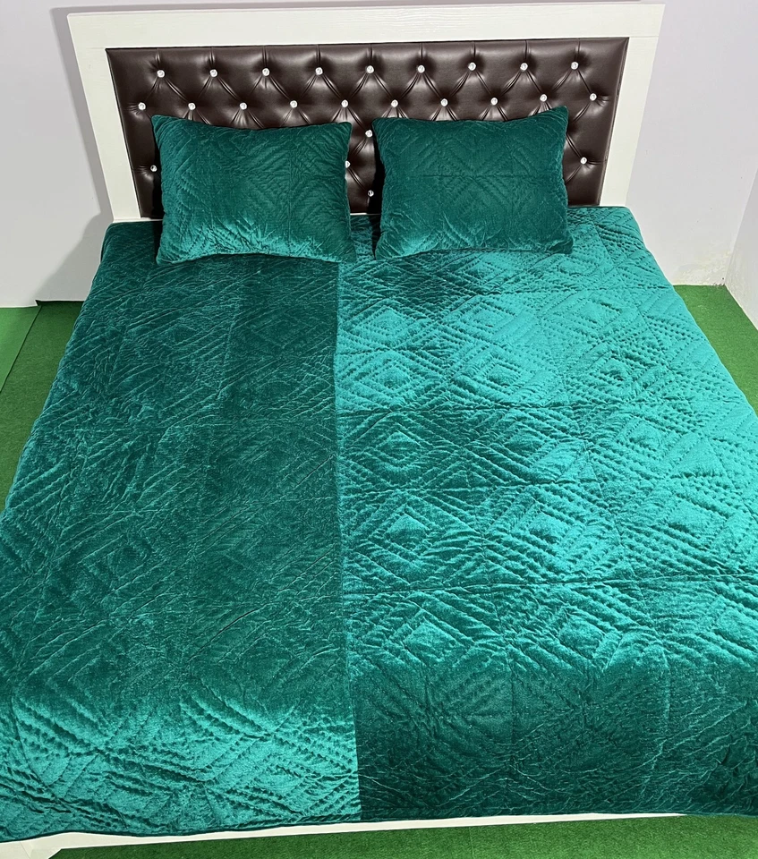 Edredón de terciopelo verde azulado edredón de terciopelo Queen Teal King Size para edredones de ropa de cama. Foto 2 de 4