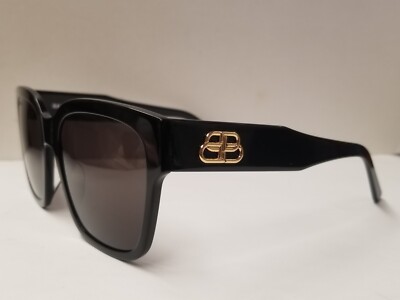 NEW BALENCIAGA BB0056S 001 SQUARE WOMEN BLACK SUNGLASSES Balenciaga BB0056S 001 Square Black Sunglasses  main image 4