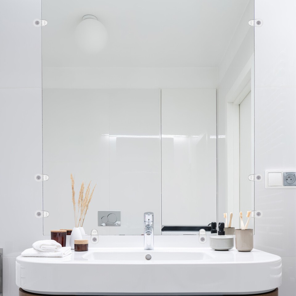 20 Pcs Clips Frameless Door Holder Mirror Mounting Brackets eBay