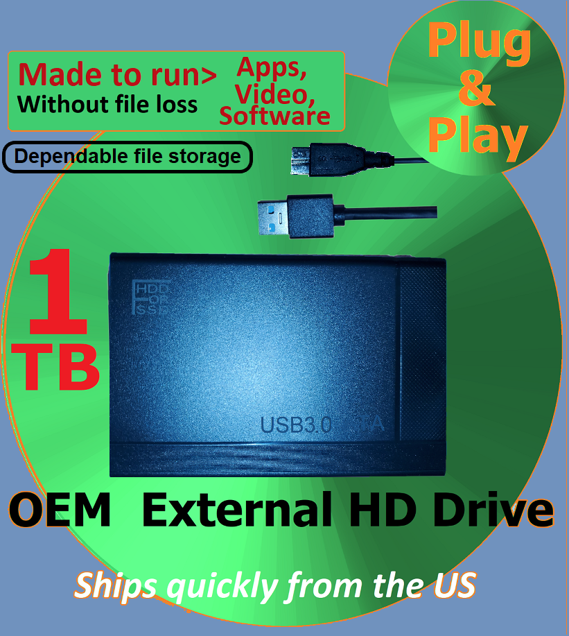 1TB External Hard Drive USB 3.0 for PC, MacBook, Xbox One, Xbox 360, PS4, Mac-image