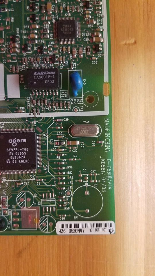 Agere Systems KB5817 D-1156#/A1A Modem Card 5187-5216 - Image 2 of 4