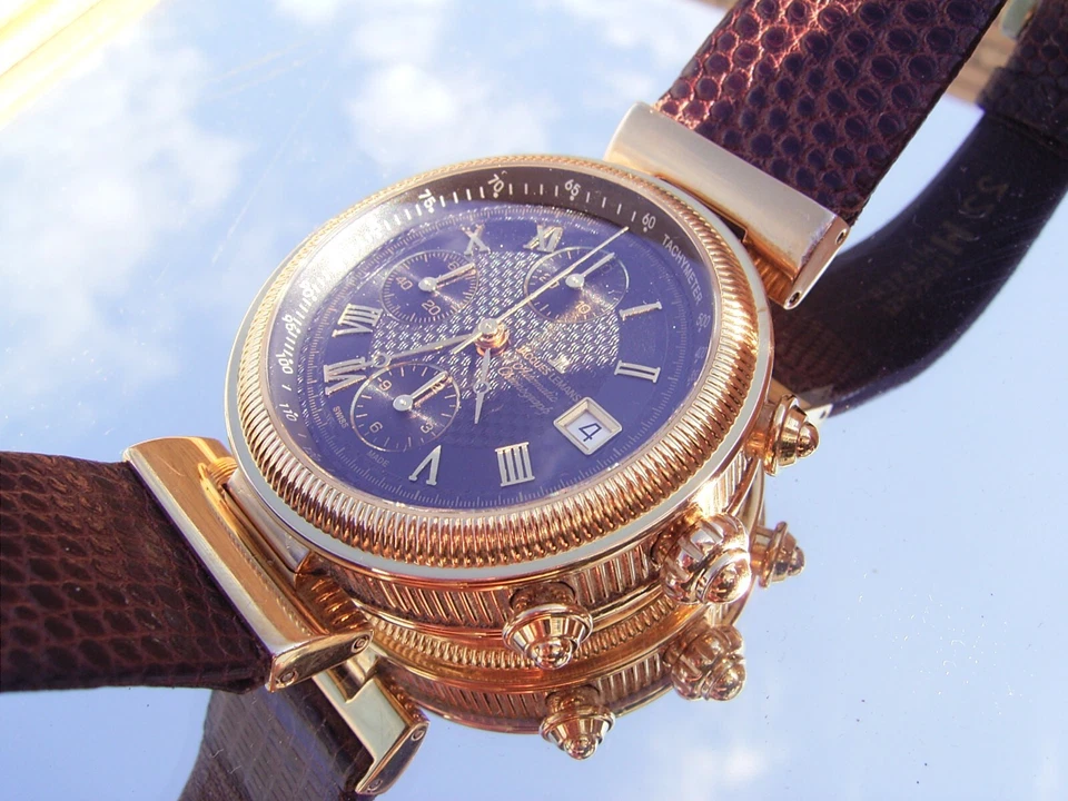 Jacques Lemans, Ouro Suíço, Cronógrafo, Movimento de Maior Grau - Imagem 4 de 4