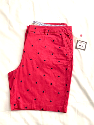 Cambridge Dry Goods Women's Shorts Sz 20W Rose Pink wNavy Embroidered Stars NWT - Picture 6 of 8