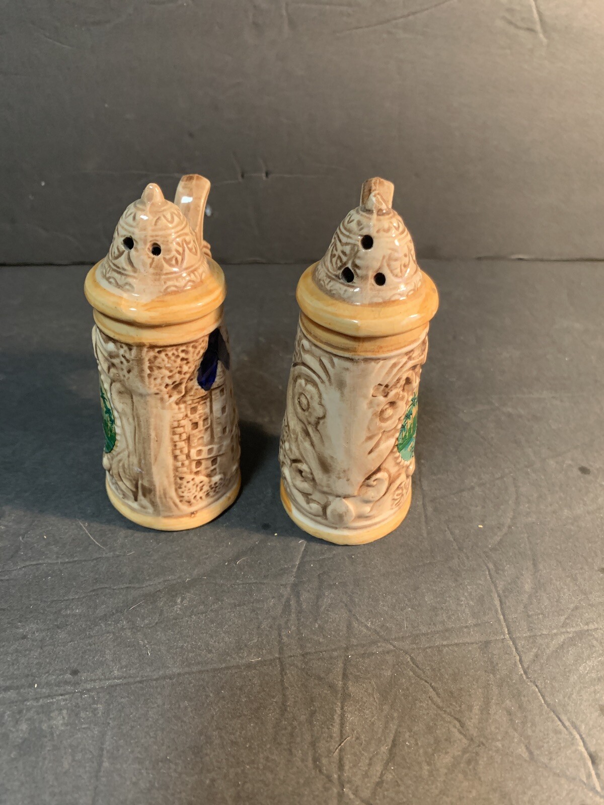 Vintage Beer Stein Florida Salt & Pepper Shakers Kenmar Japan w