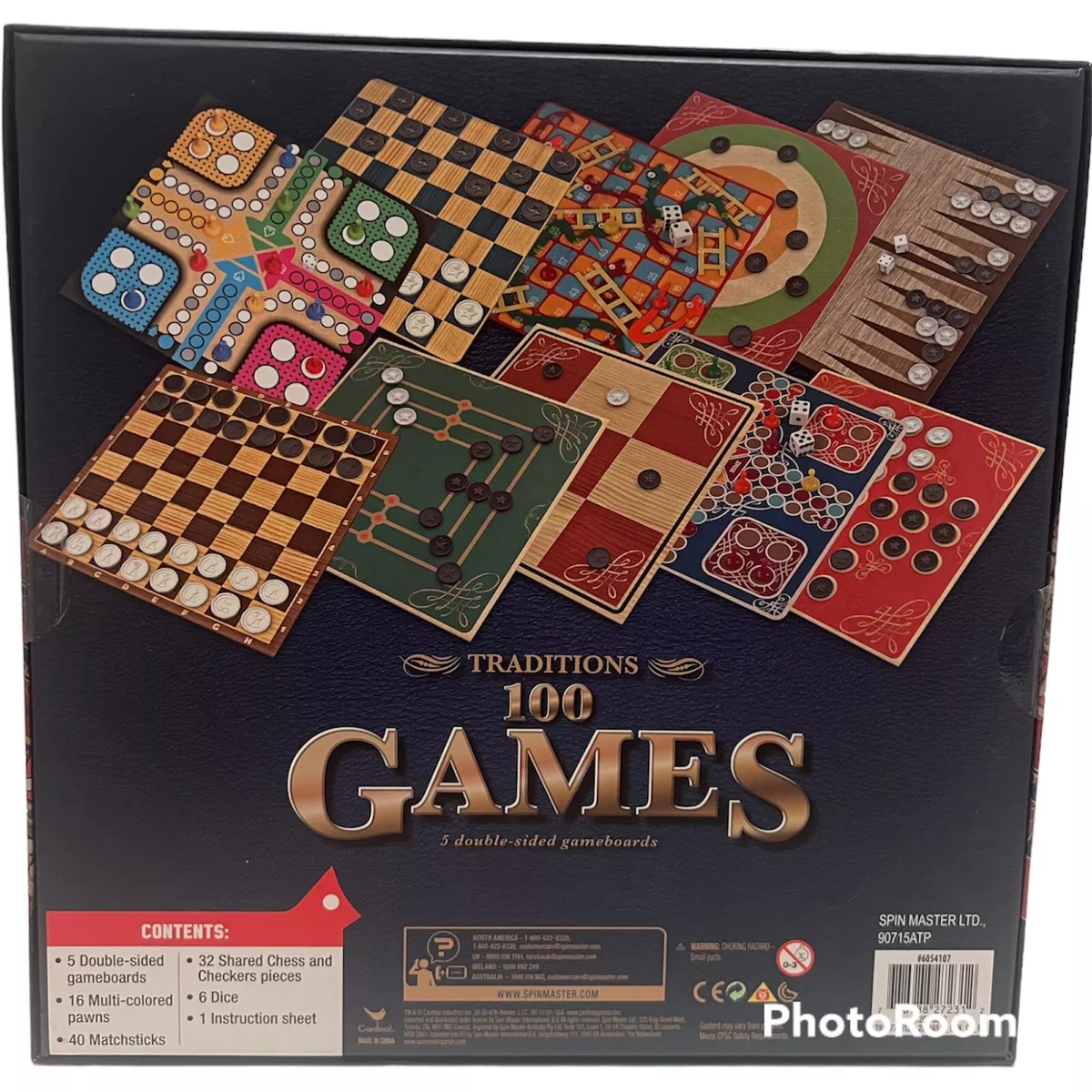 Traditions 100 Games 5 Double Sided Game Boards Brand New Sealed