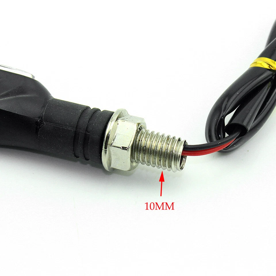 4X Universal Motorcycle LED Flexible Turn Signals Flowing Indicator Amber Lights - Image 4 of 4
