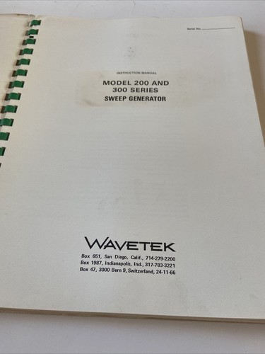 WAVETEK Manual 200 & 300 SERIES SWEEP GENERATOR - Picture 4 of 12