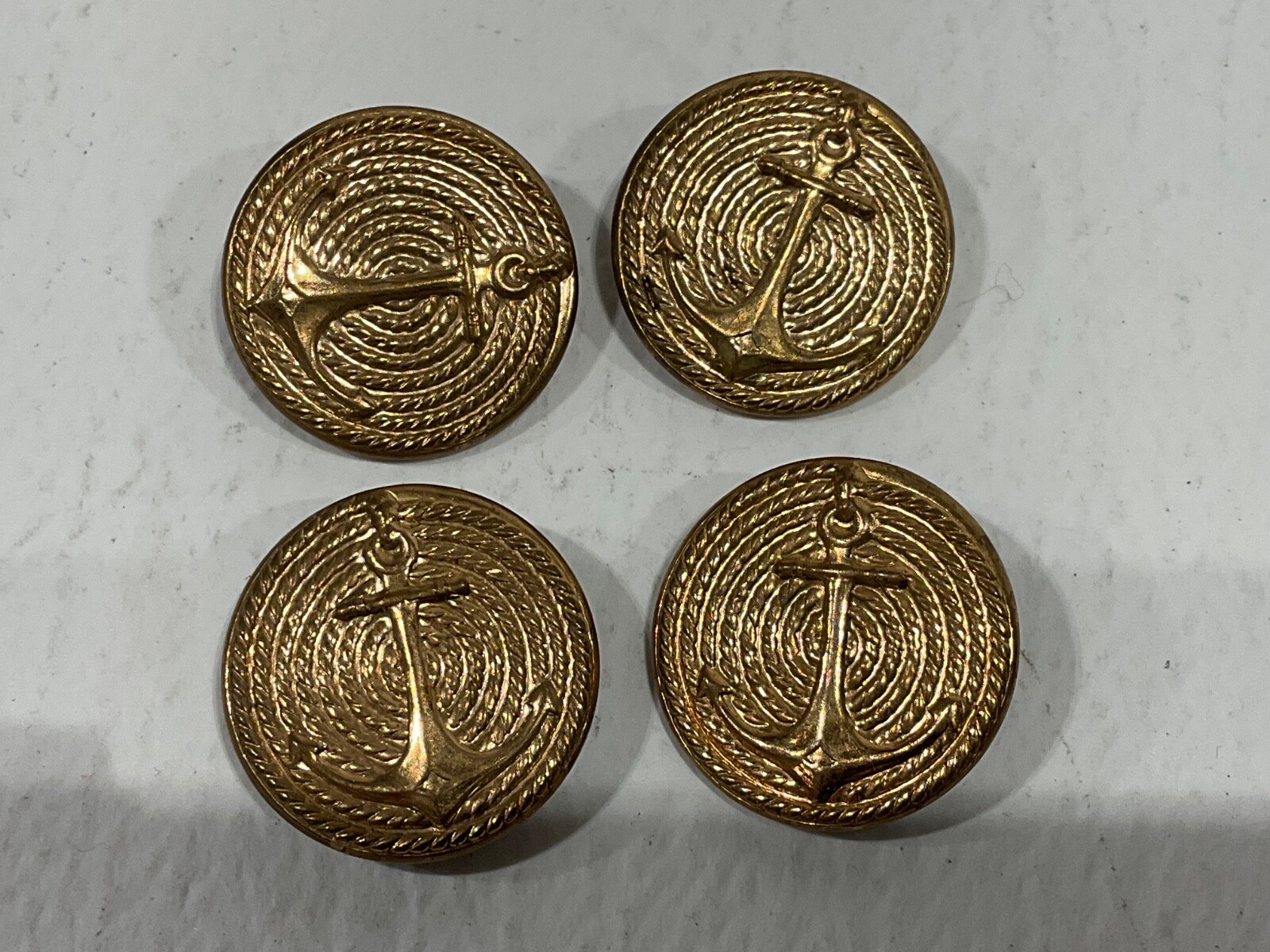 Buttons Merchant One Lot of 4 Vintage Brass Navy Style Merchant Marine Anchor Buttons 18.9mm ...