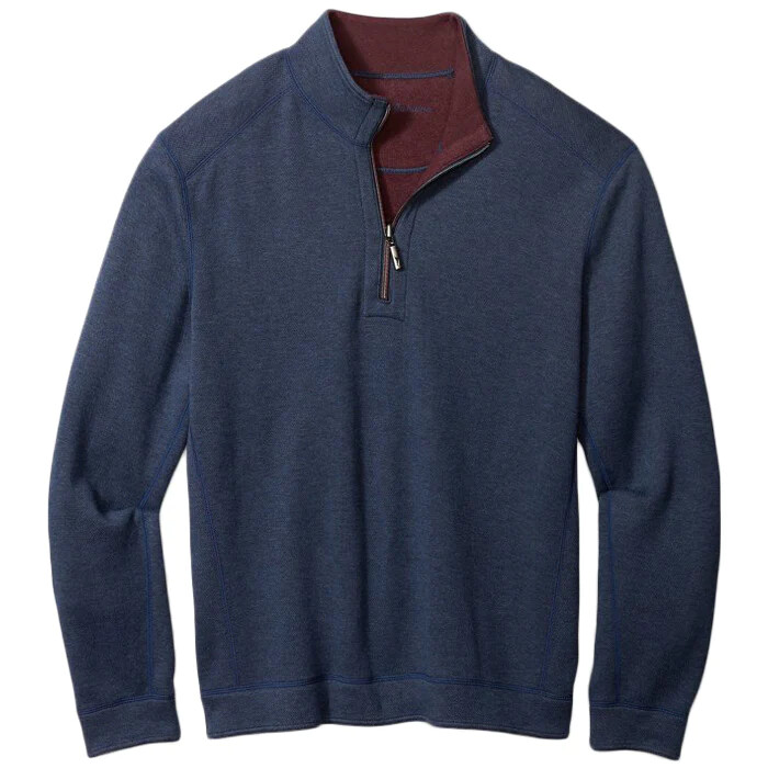 Tommy Bahama Новый свитер-флипсайдер с двусторонней застежкой на молнию Island Navy Heather M 18890₽