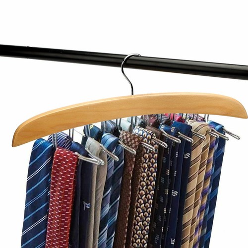 24-Hook Neck Tie Rack Hanger Non-Slip Belt Compact Closet Holder Organizer Scarf - 第 4/14 張圖片