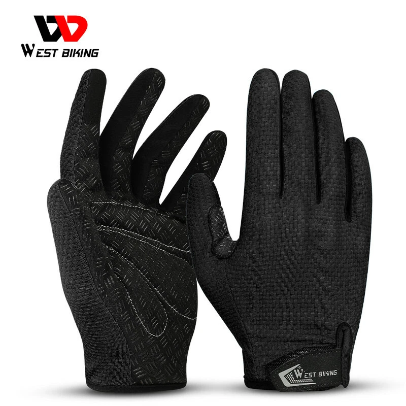 WEST BIKING Breathable Cycling Full Finger Gloves Touch Screen Sports Gloves