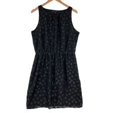 Gap Women's Black Sleeveless A-Line Pleated Sheath Dress Size Large Cocktail